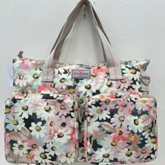 3774　Cath Kidston　キャスキッドソン　ボストンバッグ　 花柄　総柄　白　ピンク　ナイロン　大容量　 レディースのサムネイル