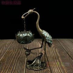 鶴蓮花弔炉 香薫炉 香道具 銅製品 工芸品 置物 - メルカリ
