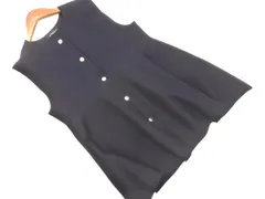 green label relaxing グリーンレーベルリラクシング ユナイテッドアローズ Aライン ニット ベスト 濃紺 ◇■ レディース