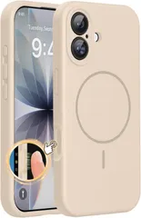 Miracase iPhone 17 用 ケース MagSafe対応 シリコン カメラコントロール カバー 3.0ミリ レンズ保護 マグネット搭載 いPhone17ケース 耐衝撃 衝撃吸収 あいふぉん 17 サンド 砂色のサムネイル