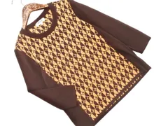 Pierre Cardin ピエールカルダン 総柄 7分袖 ニット セーター size40/茶 ■◇ レディースのサムネイル