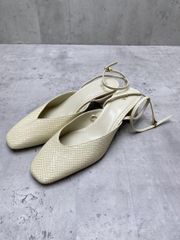最終お値下げ】銀座かねまつ ベージュ パイソン サンダル 23.5