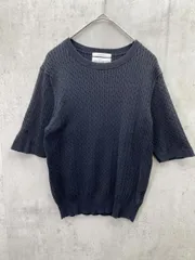 OPAQUE.CLIP オペークドットクリップ ケーブル編み 半袖 ニット セーター エクストラファインオーガニックコットン size36/S/黒 ■◆レディースのサムネイル