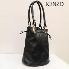 GANZO 巾着型 レザー ショルダー バッグ ガンゾ レディース 黒 - メルカリ