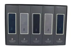 LANVIN COLLECTION ランバン コレクション 靴下 5足セット 未使用品 25-26cm ブラック グレー ネイビー コットン ナイロン メンズ ソックス  服飾小物 紳士用 紳士靴下 ビジネスソックス ワンポイント刺繍  黒 紺 のサムネイル