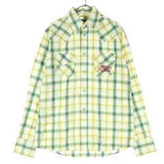 美品 GOTCHA ガッチャ チェック柄 長袖 コットンシャツ M グリーン系 レディース 古着のサムネイル