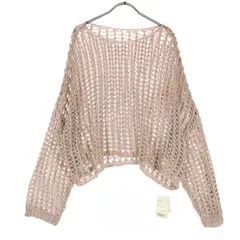 未使用 apres jour mignon アプレジュールミニョン 長袖 ラメ メッシュ ニット F ピンク レディース 古着
