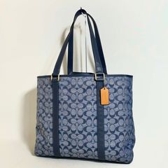 COACH シグネチャーデニム トートバッグ デニム レザー CDE94 - メルカリ