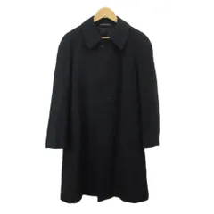 ランバン LANVIN ステンカラーコート アウター ウール ロング チェック柄 比翼ボタン R48 M-L 紺 ネイビー /XZ ■GY50のサムネイル