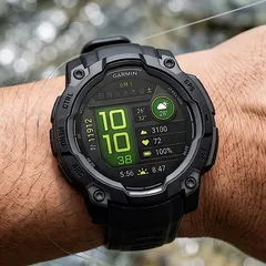 ガーミン GARMIN INSTINCT3 AMOLED BLACK SUICA対応 タフネスGPSスマートウォッチ 45ＭＭのサムネイル