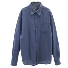 美品 MARMOT マーモット 長袖 シャツ L ネイビー アウトドア ロールアップ袖 メンズ 古着のサムネイル