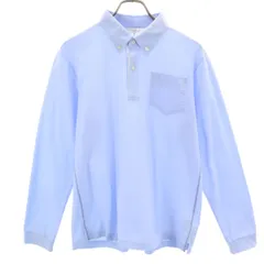 LANVIN SPORT ランバンスポール 日本製 長袖 ボタンダウン ポロシャツ 40 ブルー系 メンズ 古着のサムネイル