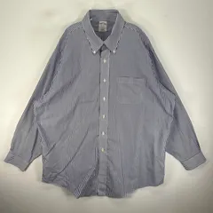 古着 ブルックスブラザーズ Brooks Brothers 長袖シャツ ボタンダウン 胸ポケット XL  ホワイト系 ストライプ メンズ