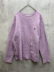 U.S. POLO ASSN. ユーエスポロアッスン PLL13404U ワンポイントケーブル ニット セーター sizeL/ライトピンク ◆■レディース