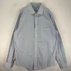 古着 ブルックスブラザーズ Brooks Brothers 長袖シャツ 胸ポケ L  ブルー系 ストライプ メンズ