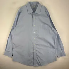 古着 ブルックスブラザーズ Brooks Brothers 長袖シャツ 胸ポケット カラーステイ XL  ブルー系 無地 メンズのサムネイル