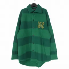 パームエンジェルス PALM ANGELS 23AW PA  RUGBY KNIT SHITS ボーダー オーバーサイズニットシャツ セーター 長袖 S グリーン 緑 PMHY004F23KNI0015518 国内正規のサムネイル