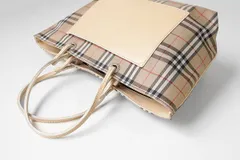 BURBERRY LONDON ◆ノバチェック柄 トートバッグ ベージュ PVC ハンドバッグ 鞄 バーバリー ◆GG58のサムネイル