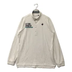 中古 メンズ ルコックスポルティフ le coq sportif 長袖ポロシャツ LL 白 ホワイト  ボタンダウン