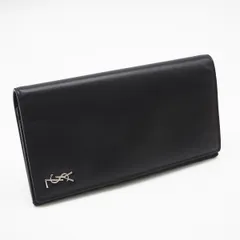 ★3日以内返品可★美品 SAINT LAURENT PARIS サンローランパリ タイニーカサンドラ コンチネンタルウォレット 607746 長財布 ブラック カーフレザー メンズのサムネイル
