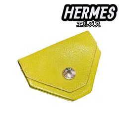 HERMES エルメス ヴァンキャトル  シェーブル ジョーヌブルジョン小銭入れ レディース ライムのサムネイル