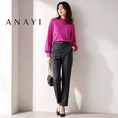 【タグ付き　新品未使用】　ANAYI アナイ　プルオーバー　襟付き　38 現行タグ極美品✨【ANAYI】ストレッチクロスオールインワン Size36