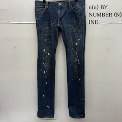 エヌエヌバイナンバーナイン ペンキ ペイント 細身 音符 デニム ジーンズ メンズ 4 ISItems【USED】【古着】【中古】50160216のサムネイル