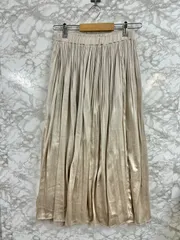 Perle Pêche ペルルペッシュ サテンプリーツスカート ベージュ系 レディース◆Size 38のサムネイル