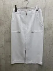 グリーンレーベルリラクシング ユナイテッドアローズ デザインポケット フロントファスナー タイト スカート size36/アイスグレー ◇■レディース
