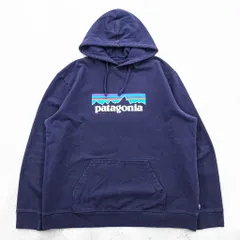 Patagonia P-6ロゴ アップライザル フーディ パーカー 2XL ネイビー カンガルーポケット 39539
