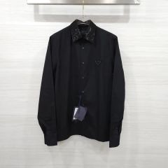 PRADA プラダ ボウタイ ブラウス 長袖 シャツ ブランドロゴ 三角 