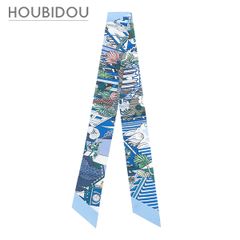 エルメス HERMES スカーフ マキシツイリー シルク ブルー×マルチカラー