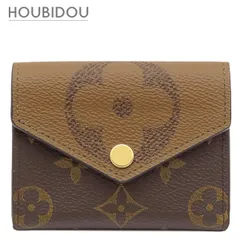 ルイヴィトン LOUIS VUITTON 三つ折り財布 ポルトフォイユ ゾエ モノグラムキャンバス モノグラムジャイアントリバース モノグラムジャイアントリバース ゴールド金具 コンパクト  M80725 RFID不明【中古】