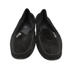 GUCCI グッチ モカシン 295098 スエード ドライビング シューズ ローファー スリッポン ロゴ 装飾 ブラック 36.5 23.5cm レディース 【中古】