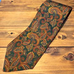 Brooks Brothers ブルックスブラザーズ 346 PURE SILK ネクタイ ペイズリー柄 総柄 イタリア製 シルク100% グリーン系 緑のサムネイル