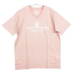 新品同様 Psycho Bunny サイコバニー 半袖Ｔシャツ スカル＆ボーンズ ロゴ プリント Vネック カットソー トップス ピンク XL メンズのサムネイル
