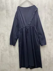 chuclla チュクラ アシメ 長袖 ロング ワンピース 紺  ■◇レディース