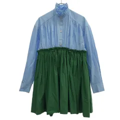 Pushbutton プッシュボタン 19AW ワンピース 19-040-410-0012 ブルー グリーン Sのサムネイル