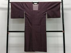 ☆4809☆ 小紋 黒色 赤紫色の柄 袷仕立て - メルカリ