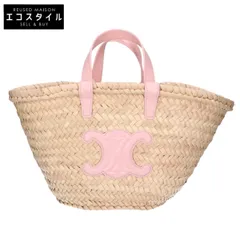CELINE　セリーヌ　ティーントリオンフ クラシックパニエ ヤシの葉＆カーフスキン 2WAY かごバッグのサムネイル
