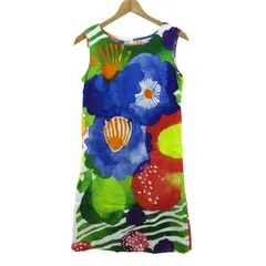 マリメッコ ノースリーブワンピース トップス 花柄 レディース 34サイズ グリーン×ブルー×レッド marimekko 【中古】のサムネイル