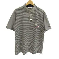アダバット ポロシャツ 半袖 ハーフジップ ゴルフウエア ブランド トップス メンズ Fサイズ ベージュ adabat 【中古】のサムネイル