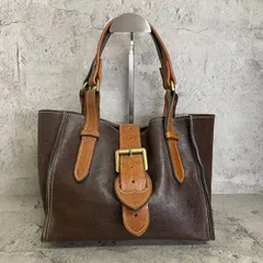 希少　美品　Mulberry　マルベリー　トートバッグ　ハンドバッグ　スモール　ショッパー　ベルト　レザー　ダークブラウン　キャメル　vintage archiveのサムネイル