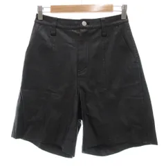 アメリヴィンテージ Ameri VINTAGE ショートパンツ ハーフパンツ M 黒 ブラック フェイクレザー センターライン /UO ■GY53のサムネイル