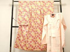 平和屋着物○上質な小紋 辻が花 金彩 正絹 逸品 AABH3136ph