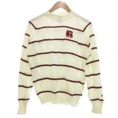 チャンピオン CHAMPION セーター M 白 ホワイト 赤 レッド ボーダー柄 長袖 モックネック /ML ■GY58のサムネイル