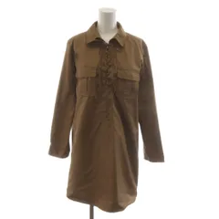ミューズ ドゥーズィエム クラス MUSE de Deuxieme Classe シャツワンピース ひざ丈 36 茶 ブラウン 長袖 レースアップ /RRのサムネイル