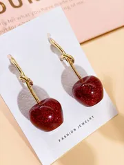 ジュエリー レディース イヤーアクセサリー  1ペア ファッショナブル かわいい チェリー & アップル デザイン スタッドピアス