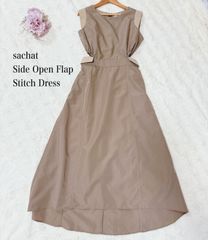 sachat サイドオープンフラップステッチワンピース vallan 新田さちか 