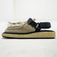 sacai ミュール ファー サンダル 27cm ベージュ 厚底 スエード - メルカリ